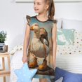 thumbnail image 4 of Fotbe Hiking Duck Vestido de Dormir para Niñas de 3 a 10 Años, Mangas Cortas, Estilo Princesa, Pijama Camisón con Mangas Voladas-Small, 4 of 6