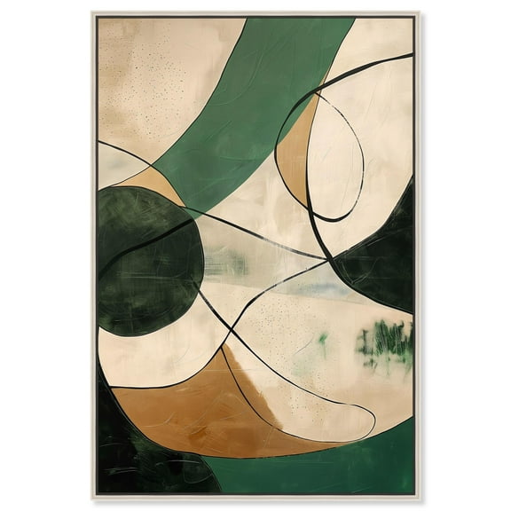 Greenlight Breeze I Canvas Green Abstract Art by Art Remedy, Silver Frame, 16" x 24"