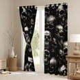 thumbnail image 3 of Homewish Horror Gothic Skull Kitchen Curtains,Halloween Themed Black Out Curtains Pack of 2 (42x63 Each),Gray, 3 of 6