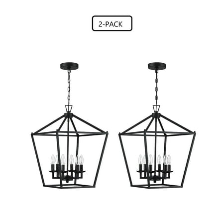 

SEIRI INC-FC 4-light pendant with steel cage shade and soft gold / Black finish Black 16 *16 *24 -2pack Painted 13 to 24 Inches