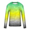 thumbnail image 4 of Ecqkame Long Sleeve T Shirts for Men Round Neck Pullover Printed T-Shirt Blouse Tops B-Yellow B L, 4 of 5