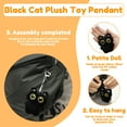 thumbnail image 3 of 5 PCS Black Cat Bag Charm Cute Cat Plush Keychain Black Cat Gifts for Handbags Backpacks Purse Keychain Accessories Charm Cat Lover Gifts, 3 of 14