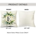 thumbnail image 2 of Monogram Letter E Throw Pillow Covers Floral 18x18 Inch, Greenery Spring Pillows Decorative Throw Pillows Pillowcase Summer Farmhouse Decor for Couch Sofa, Family Last Name Initial Pillow Case, 2 of 6