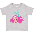 thumbnail image 3 of Inktastic Cute Mermaid, Pink Hair, Green Tail Girls Toddler T-Shirt, 3 of 5