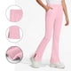thumbnail image 1 of Pantalones de yoga acampanados de color liso para niñas, con bolsillos y cintura elástica, de poliéster, tallas medianas y grandes., 1 of 9