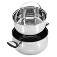 thumbnail image 2 of Oster Baldwyn 10 Piece Stainless Steel Belly-Shaped Nonstick Cookware and Utensil Set, 2 of 7