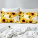 thumbnail image 4 of Funda Nórdica Doble Estampado Floral Juego de Cama para Niños Patrón de Flores Amarillas, 4 of 6