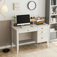 thumbnail image 5 of Homfa 47 in Computer Desk, Home Office Writing Table with 4 Drawers and Hutch Shelf, Oak White, 5 of 7