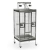 Prevue Pet Products Stainless Steel Playtop Bird Cage - Ideal for Cockatiels, Quakers, Green Cheek Conures, Parakeets, Lovebirds, Small Amazons, Parrots, Rolling Enclosure - Stainless Steel, Medium