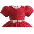 thumbnail image 3 of Toddler Girls Elegant Floral Lace Flower Dress Wedding Baptism Pageant Formal Gown, 3 of 5