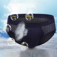thumbnail image 3 of Joernso Men Briefs Mesh Stretchy Breathable Solid Color Plus Size Hollow Out U Convex Panties Underwear for Home, 3 of 8