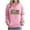 Pink, variant on Womens Tops Hooded Long Sleeved Casual Loose Printed Off Shoulder Sleeves Sweatshirt,Blouse for Women Gray M