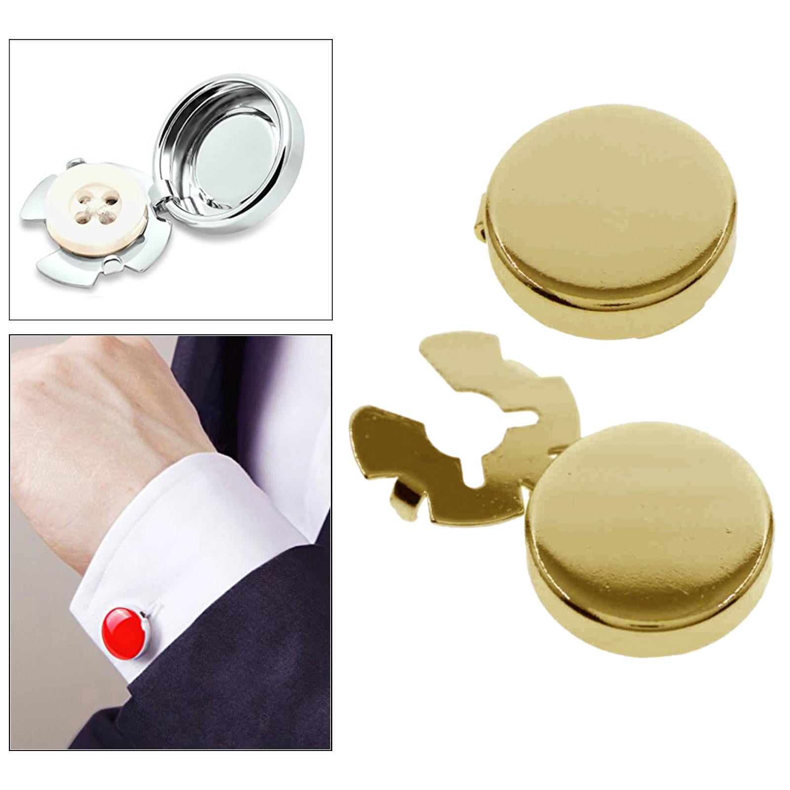 Shirt Cuff Button Covers, 25 colors, set of 2 (Faux Cufflinks)
