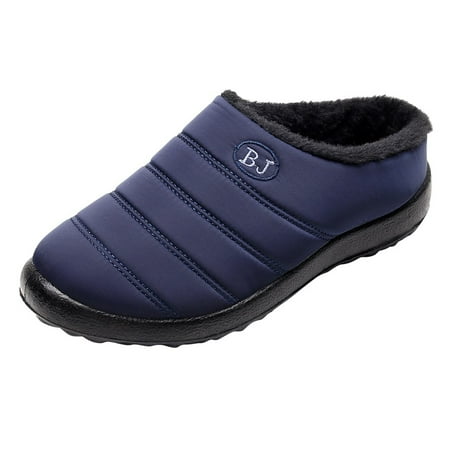 

Pgeraug womens slippers Women s Winter Plus Keep Warm Outdoor Waterproof Snow Cotton Slippers mens slippers Blue 43