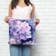 thumbnail image 3 of Throw Pillow Covers 20x20 Inch, Spring Purple Hydrangea Decorative Pillow Cases for Couch Sofa Bed, Country Flowers Garden Plants Cotton Linen Square Home Decor Pillowcases with Hidden Zipper, 3 of 7