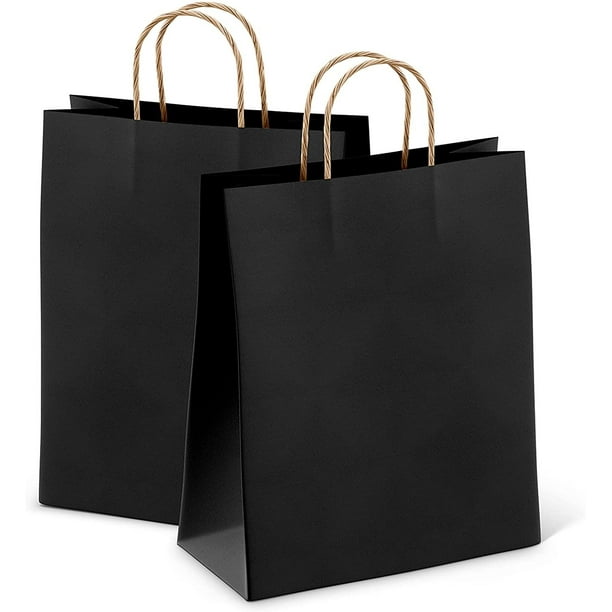 Download Pack Of 400 Black Shopping Paper Bags 8 X 4 75 X 10 5 Kraft Carrier Bags With Rope Handles For Shopping Merchandise Grocery 8 X 4 3 4 X 10 1 2 Strong Packing And Packaging 150 Gsm Carry Gift Walmart Com Walmart Com