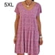 thumbnail image 2 of Qarigey Vestido de manga corta con cuello en V y volantes estampados para mujer Vestidos Rojo 5XL, 2 of 4