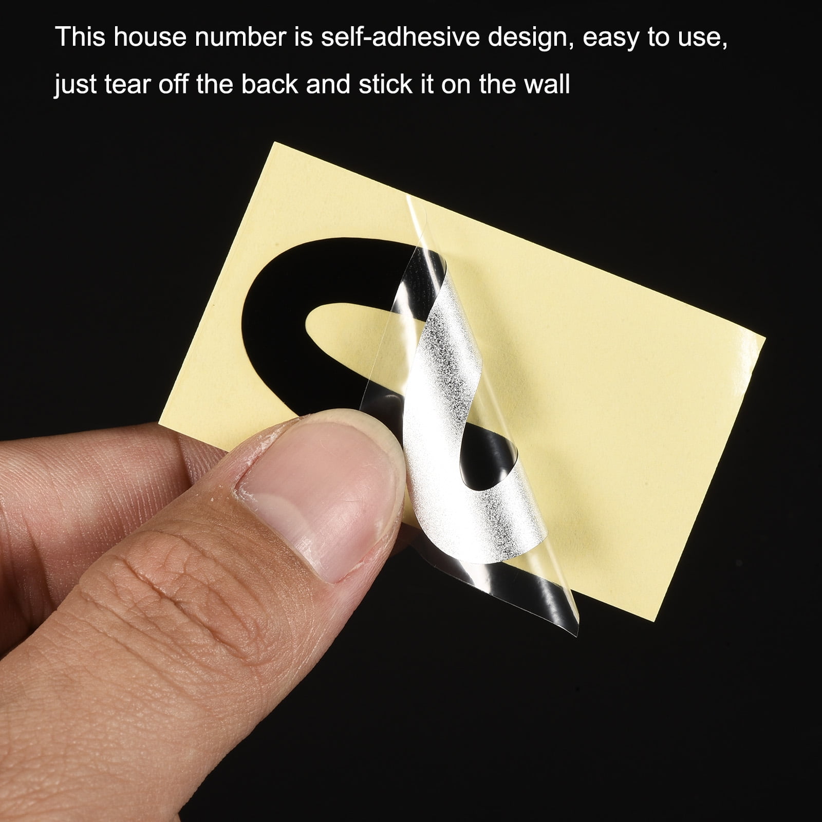 Unique Bargains 2.17 Inch Reflective Mailbox Numbers Sticker 0-9 Adhesive Number Black 3 Set