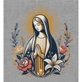 thumbnail image 5 of Virgin Mary With Roses And Flowers Women's Heather Gray Crew Neck Short Sleeve Crop Tee-Medium, 5 of 6