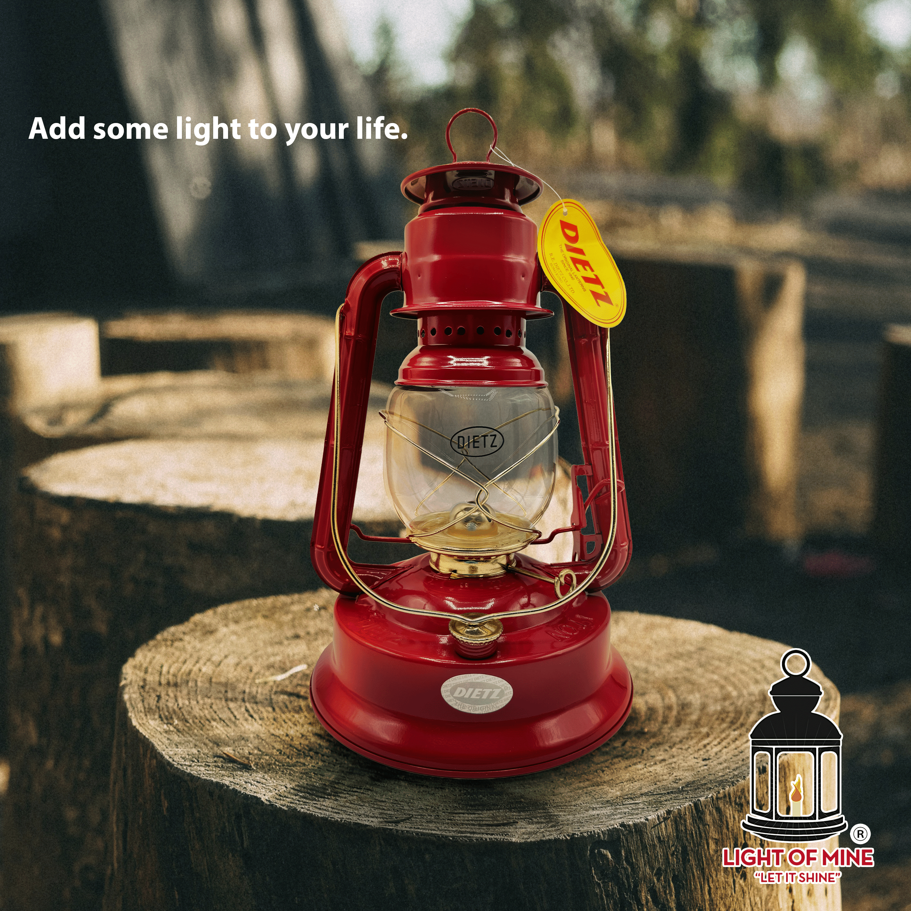 Light of Mine - Dietz #01 Little Wizard Red with Gold Trim Oil Lantern with 6-Pack of 100% Cotton Replacement 5/8" Wick Strips (#01, Red & Gold)