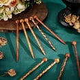 thumbnail image 5 of PH 24pcs Vintage Wood Hair Pin 12 Styles Retro Hair Sticks 5" Printed Wood Hairpin Chopsticks Long Hair Fork for Hair Bun Holders Bun Cover Thick Curly Hair Quick Easy Hair Styling Brown, 5 of 6