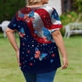 thumbnail image 6 of Dweltoz American 1776 2026 250th Usa Women Plus Size T-Shirt L-5xl V Neck Short Sleeve 4th Of July Oversized Tunic Shirts Casual Loose Fit Trendy Clothes,Navy 5XL, 6 of 6