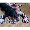 thumbnail image 1 of 5ft Pink Tibetan Tiger Area Rug pet Bed Tufted High Pile XLarge Indoor Machine Washable Carpet Nonslip TPR Backing - Bedroom, Bathroom, Living & Dining Room, 1 of 4