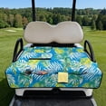 thumbnail image 3 of COEQINE Universal Golf Cart Seat Towel Blanket Covers for All Weather, Foldable Design with Handle, Fit for EZGO, Club Car and More 2-Seat Golf Carts, Blue Yellow Montera Leaf, 3 of 8
