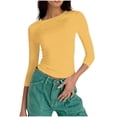 thumbnail image 5 of Dagugfen Sports Casual Tops for Women Fitness Stretchy Crew Neck Spandex Tops Daily Wear Base Layer Shirts, 5 of 7