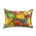 thumbnail image 7 of Yayeee Pillowcase Queen Size Set of 2 Satin Wrinkle Resistant Pillow Case, Retro Autumn Leaves, 7 of 7