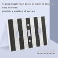 thumbnail image 4 of Dailycode Light Switch Plate Covers 2 Gang Wall Plate Plastics Outlet Covers for Kitchen Home Office Decor Carbon Black and White Stripes, 4 of 8