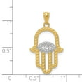thumbnail image 3 of FB Jewels 14k Yellow Gold Rhodium Plated Hand of God Pendant, 3 of 3