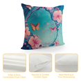 thumbnail image 4 of Pratyus Butterflies Flowers Blue Background Square Pillow Cover Case for Cushions Sofa Bed Outdoor Decoration - Short Plush 1PC 22x22in, 4 of 5