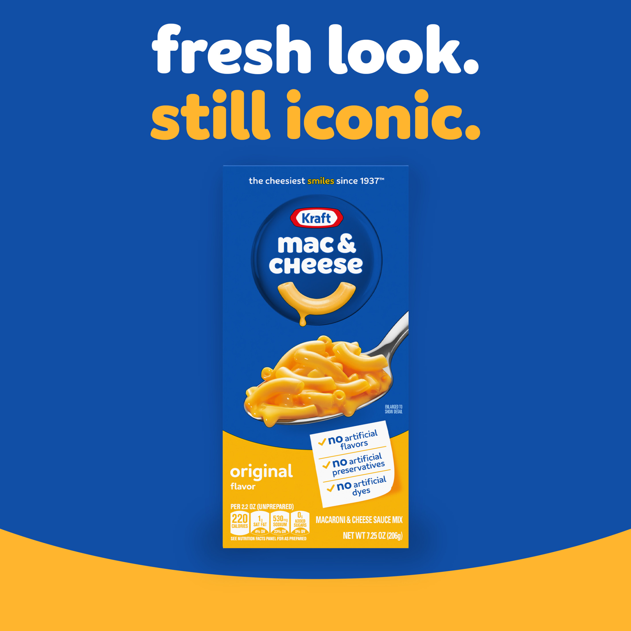 Kraft Mac and Cheese, 1 Box, for Easy Dinner or Dinner Sides, Original Flavor, No Artificial Flavors, Preservatives or Dyes, 7.25 oz