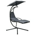 thumbnail image 6 of Patiojoy Outdoor Hanging Chaise Lounge Chair Floating Chaise Swing Lounger w/Canopy & Cushion Gray, 6 of 6
