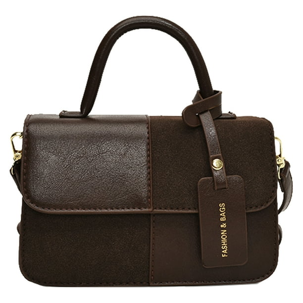 Bolso Hombro para Mujer Mini Con Asa Superior Bandolera Cuero PU (café)