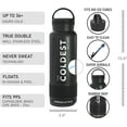 thumbnail image 3 of Coldest Sports Water Bottle - Leak Proof, Double Walled, Stainless Steel Cold & Hot Bottle, Thermo Mug ( Oceanic Green, 21 Oz), 3 of 10