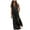 Black, variant on IROINNID Women's V-Neck A-Line Dress Fashion Gorgeous Summer Casual Sleeveless Zipper Solid Fork Opening Dress Full-Length Dress