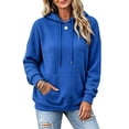 thumbnail image 2 of Trikvn Women's Quilted Pullover Hoodies Drawstring Sweatshirts with Kangaroo Pocket Long Sleeve Textured Casual Fall Tops Athletic Wear, 2 of 5