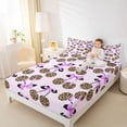 thumbnail image 4 of Feelyou Leopard Print Cherry Queen Sheet Sets, Purple Cute Bow-tie Bed Set, 4-Piece, 4 of 7