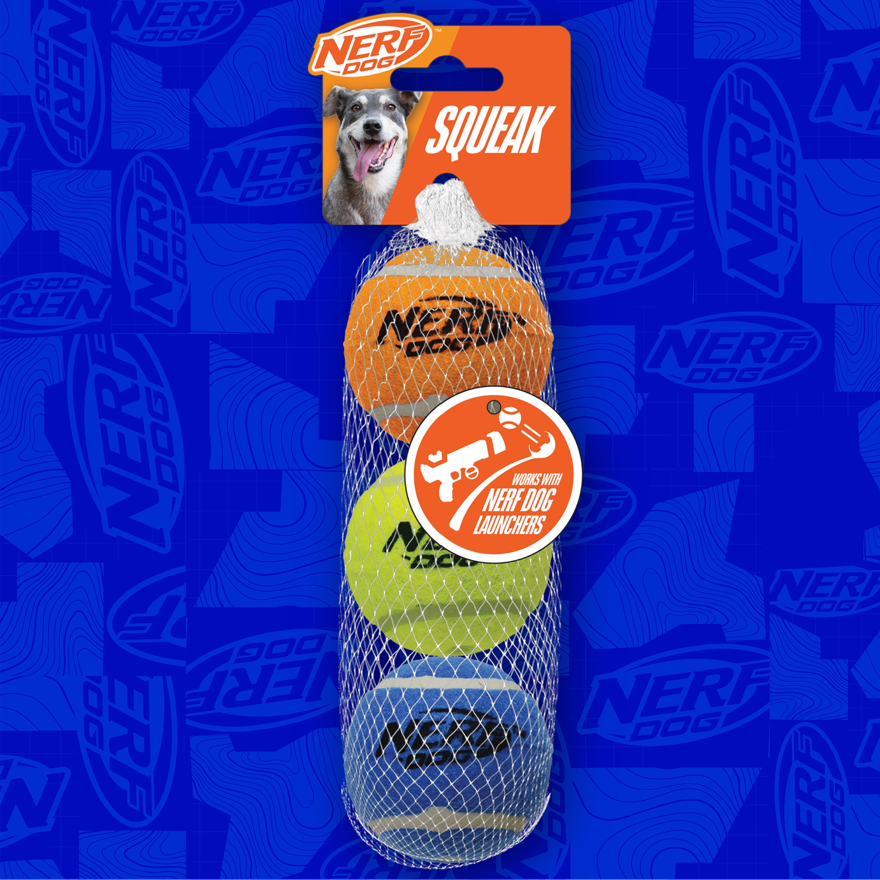 Nerf Dog Squeak Tennis Ball Dog Toy, 2.5 inch, 3 Pack