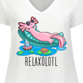 thumbnail image 4 of Inktastic Relaxolotl- Cute Axolotl on Summer Vacation Women's Plus Size V-Neck T-Shirt, 4 of 5