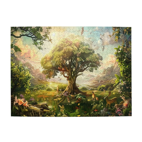 500 PCS Tree of Life 500 Piece Jigsaw Wooden Puzzle,Impossible Hard Difficult Challenging Puzzles for Adults,Funny Gift for Puzzle Enthusiast,Exquisite Tree & Animal jigsaw Wood puzzles
