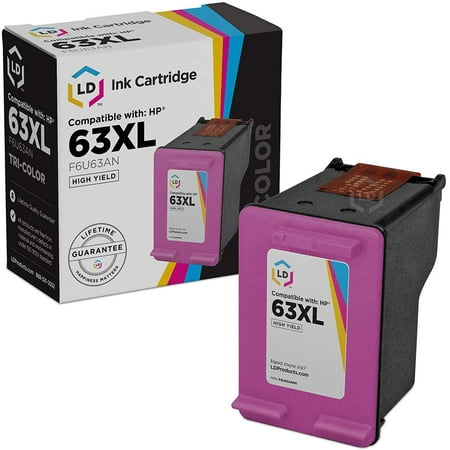 LD Remanufactured Replacement for HP 63XL F6U63AN High Yield Color Ink Cartridge for ENVY 4520, 4511, 4512, 4526 & HP OfficeJet 3830, 3831, 3832, 3833, 3834, 4650, 4652, 4654, 4655