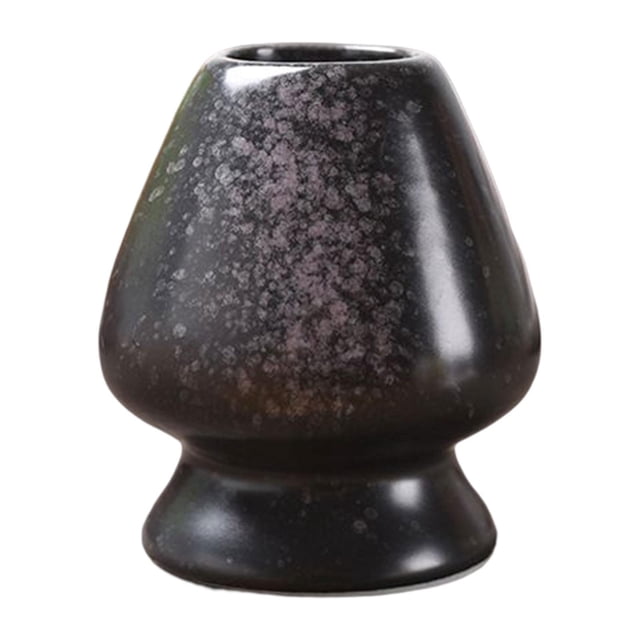 Soporte para batidor de cerámica Sunnimix Matcha Contenedor Bowl Teaware negro y rosa