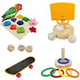 thumbnail image 1 of Juego de periquitos, juego de juguetes apilables para loros, rompecabezas de bloques de madera para loros, periquitos para pájaros, 1 of 5