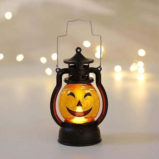 Linterna de de calabaza de Halloween Lámpara de aceite pequeña para niños Decoraciones de Halloween Suministros para fiestas C Macarena Linterna de calabaza