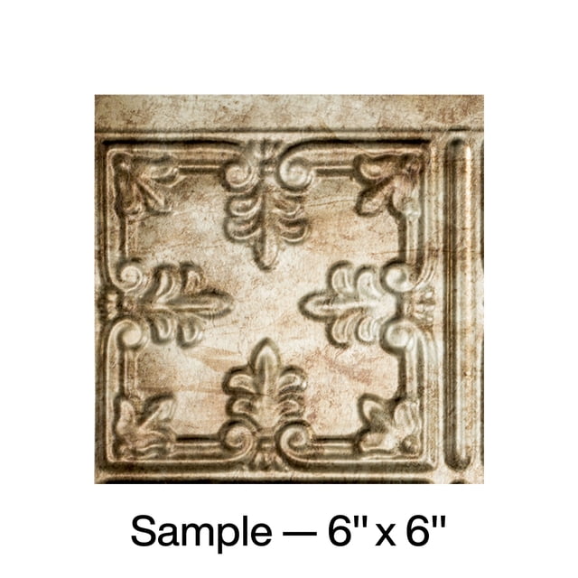 FASÄDE Traditional Style 10 Decorative Vinyl Backsplash Panel in Bermuda Bronze (6X6 Inch Sample)
