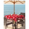 thumbnail image 2 of Outdoor Tablecloth with Umbrella Hole and Zipper, Christmas Snowflakes Square Table Cloth 60x60 Inch Waterproof Tablecloth, Xmas Winter Watercolor Red Picnic Table Cover for Patio Camping, 2 of 7