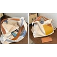 thumbnail image 3 of CoCopeaunt Fashion Splicing Shoulder Bag for Women Girls Chic Grid Canvas Hobo Tote Handbag Color Contrast, 3 of 6